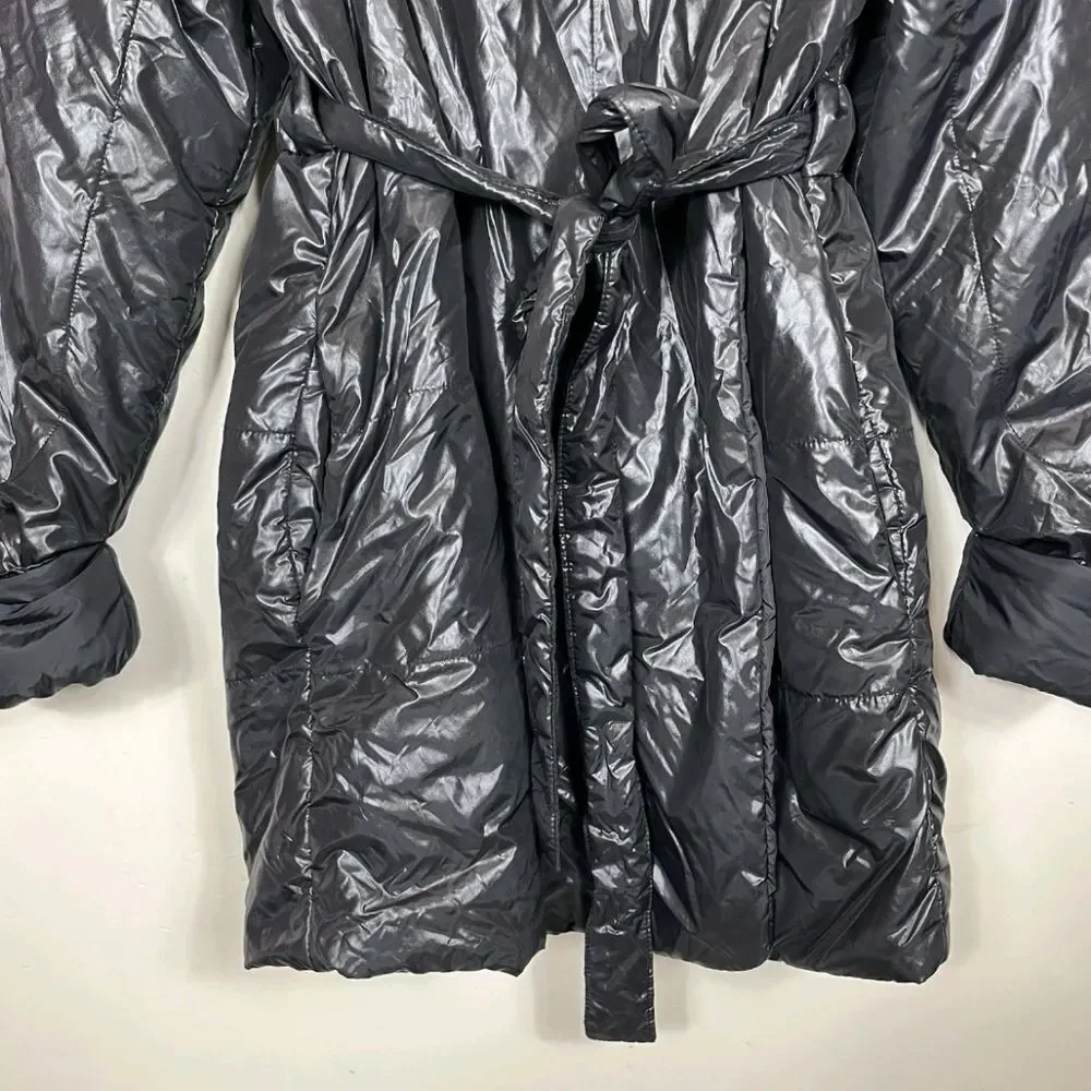 Norma Kamali Black Puffer Coat Sleeping Bag Quilted Women's Medium Jacket